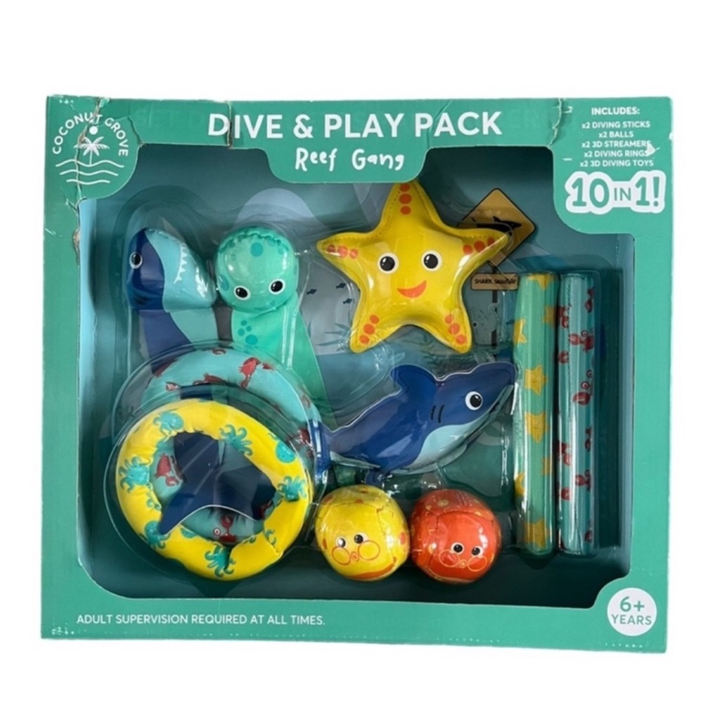 Coconut Grove Dive and Play Pack-Reef Gang- Set of 10, New
